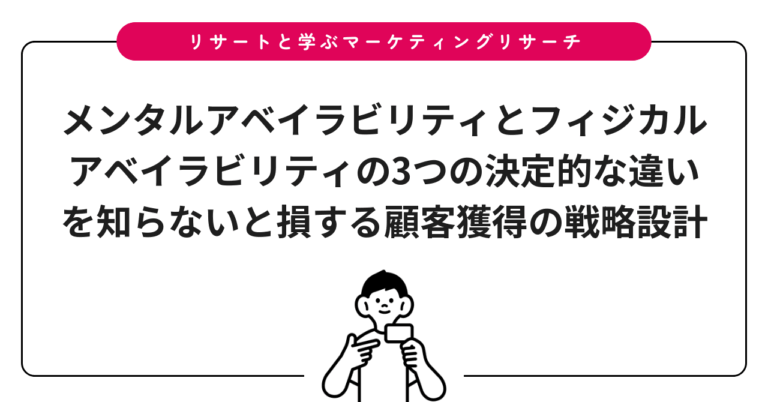 メンタルアベイラビリティとフィジカルアベイラビリティの3つの決定的な違いを知らないと損する顧客獲得の戦略設計