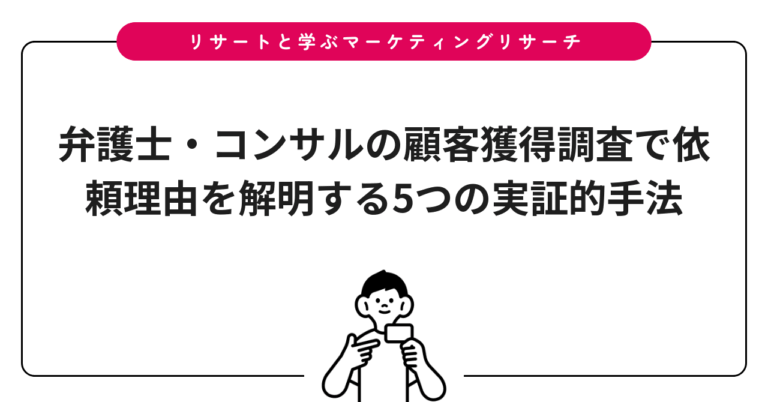 弁護士・コンサルの顧客獲得調査で依頼理由を解明する5つの実証的手法
