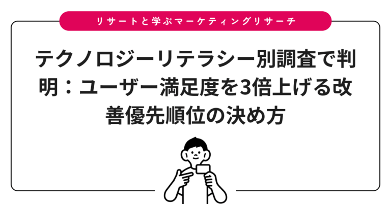 テクノロジーリテラシー別調査で判明：ユーザー満足度を3倍上げる改善優先順位の決め方