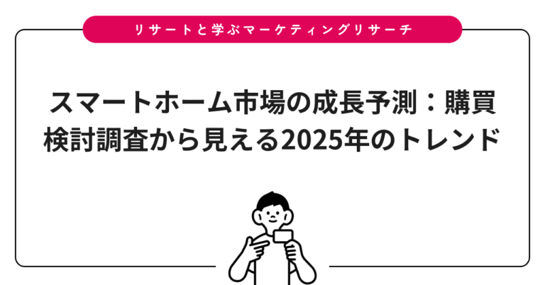 スマートホーム市場の成長予測：購買検討調査から見える2025年のトレンド