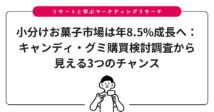 小分けお菓子市場は年8.5%成長へ：キャンディ・グミ購買検討調査から見える3つのチャンス
