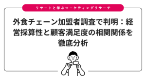外食チェーン加盟者調査で判明：経営採算性と顧客満足度の相関関係を徹底分析