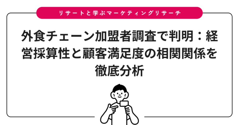 外食チェーン加盟者調査で判明：経営採算性と顧客満足度の相関関係を徹底分析
